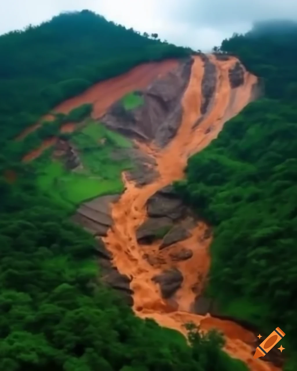 Wayanad landslide scene showcasing natural disaster impact