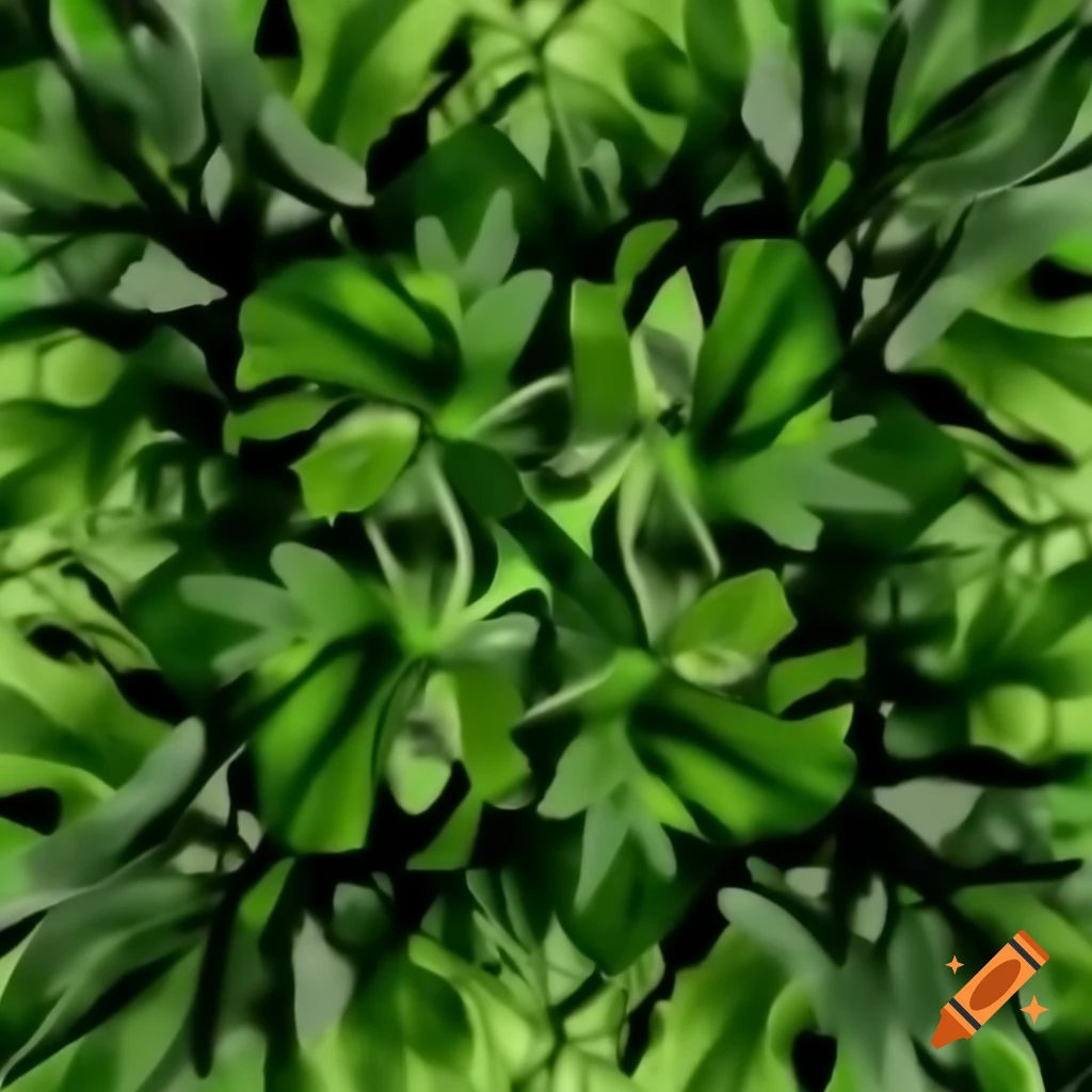 Square-shaped jungle tree leaves
