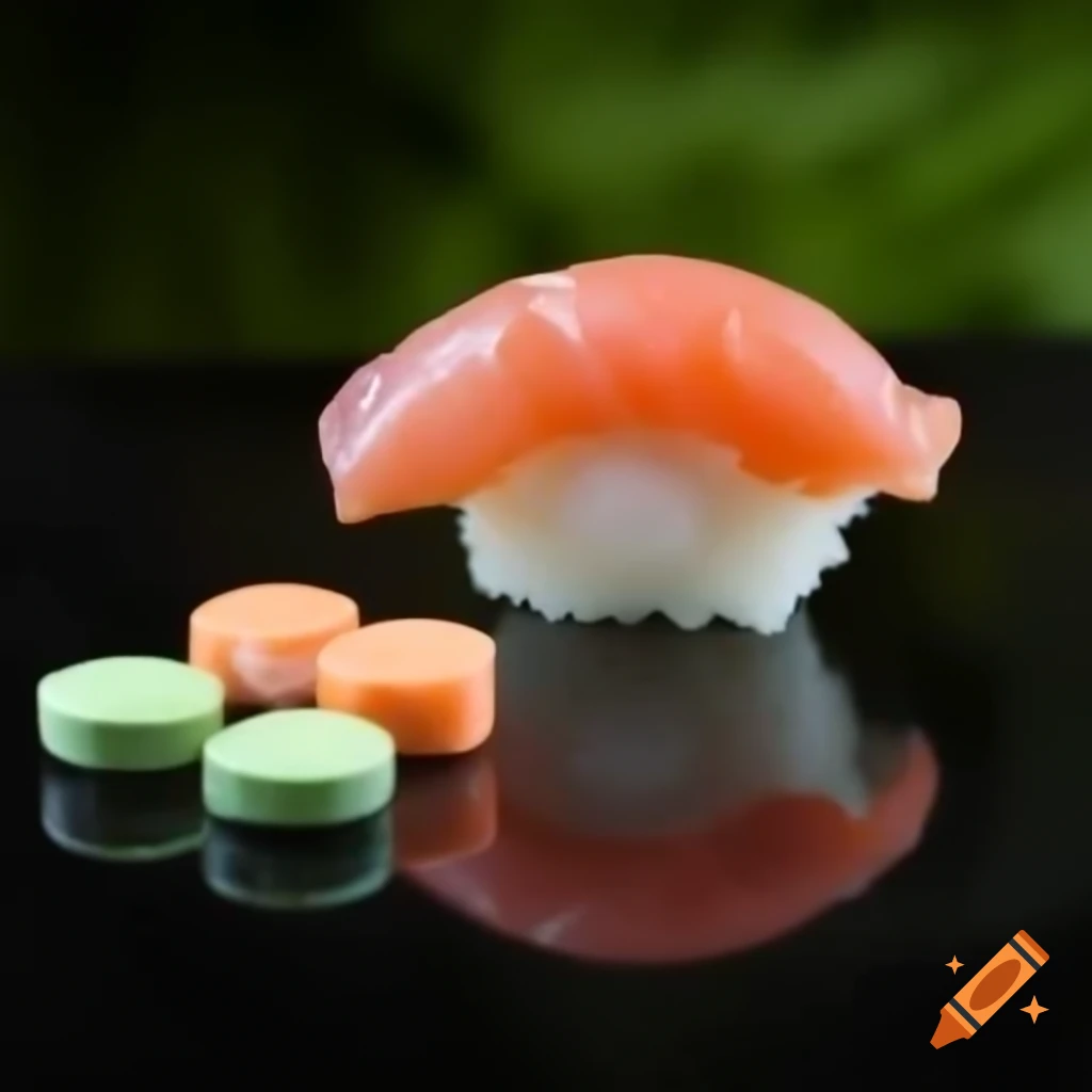 Creative sushi presentation with pills