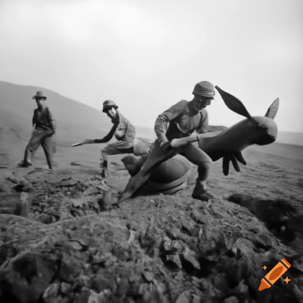 Pokémon themed scene set in Vietnam war 1960s