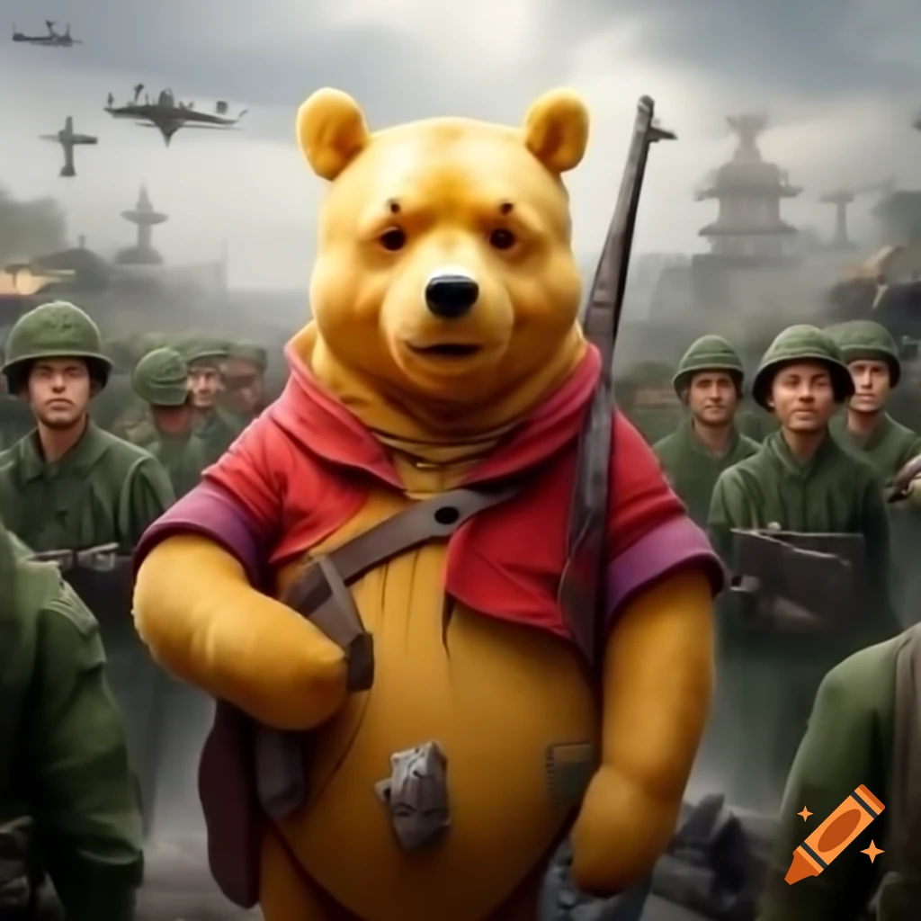 Winnie the Pooh depicted in Vietnam War setting