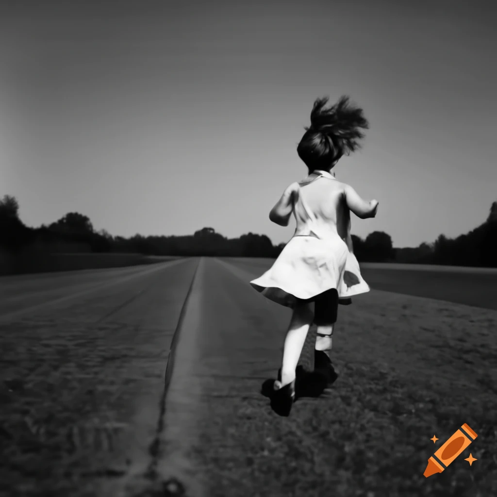 Girl running in a natural setting