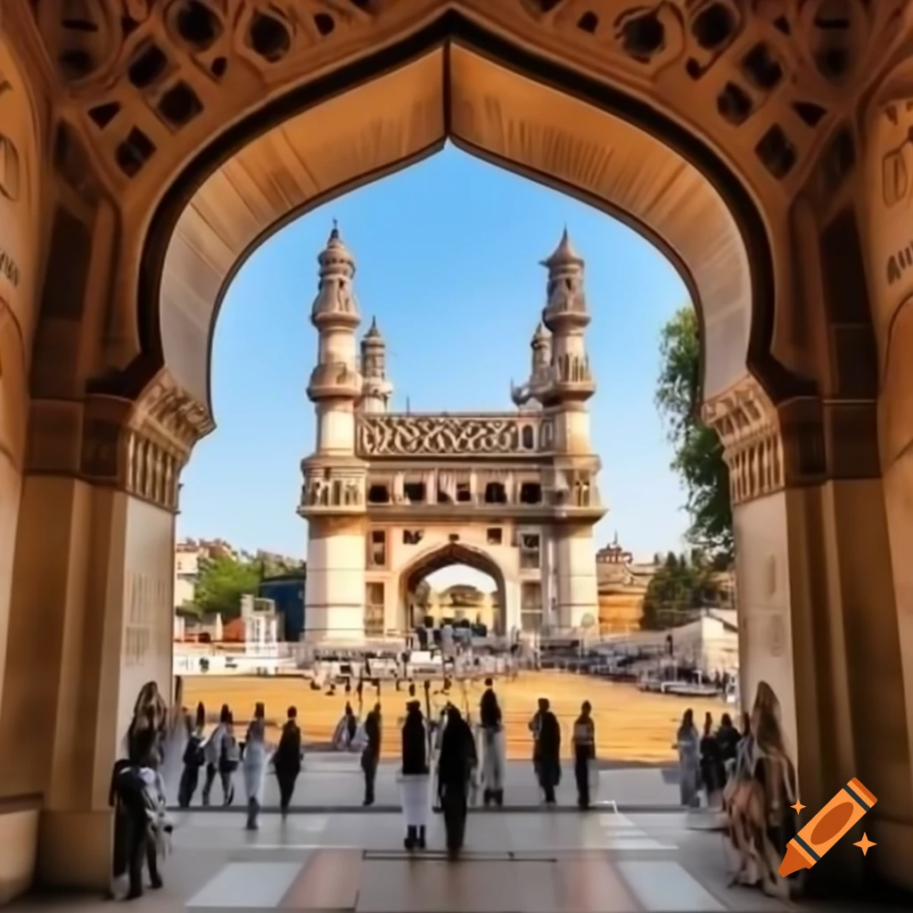 Charminar arch showcasing spacious interior