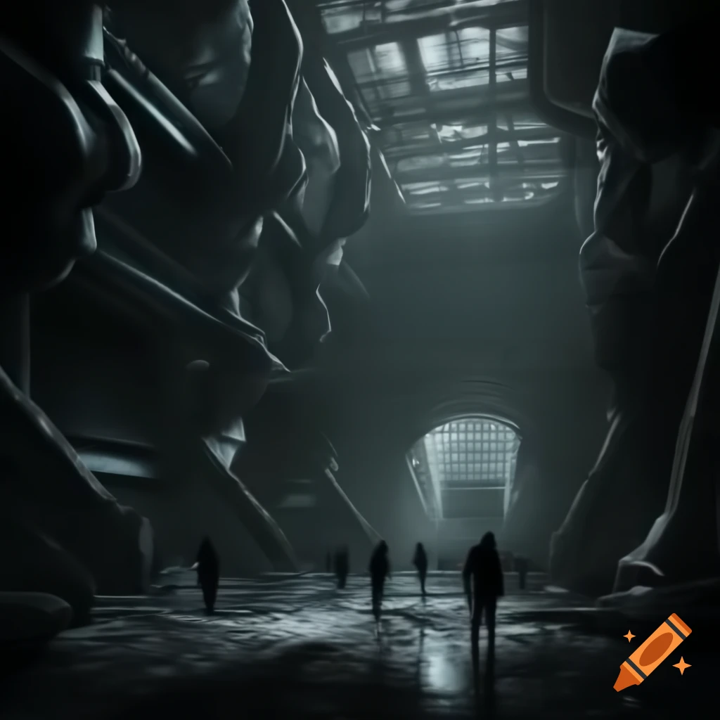Abandoned space complex reflecting stillness and futuristic design
