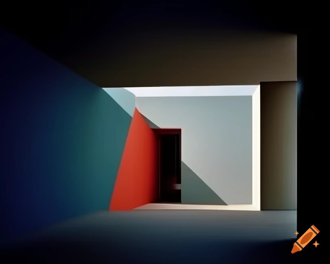Abstract fine art with geometric shapes and bold contrasting colors