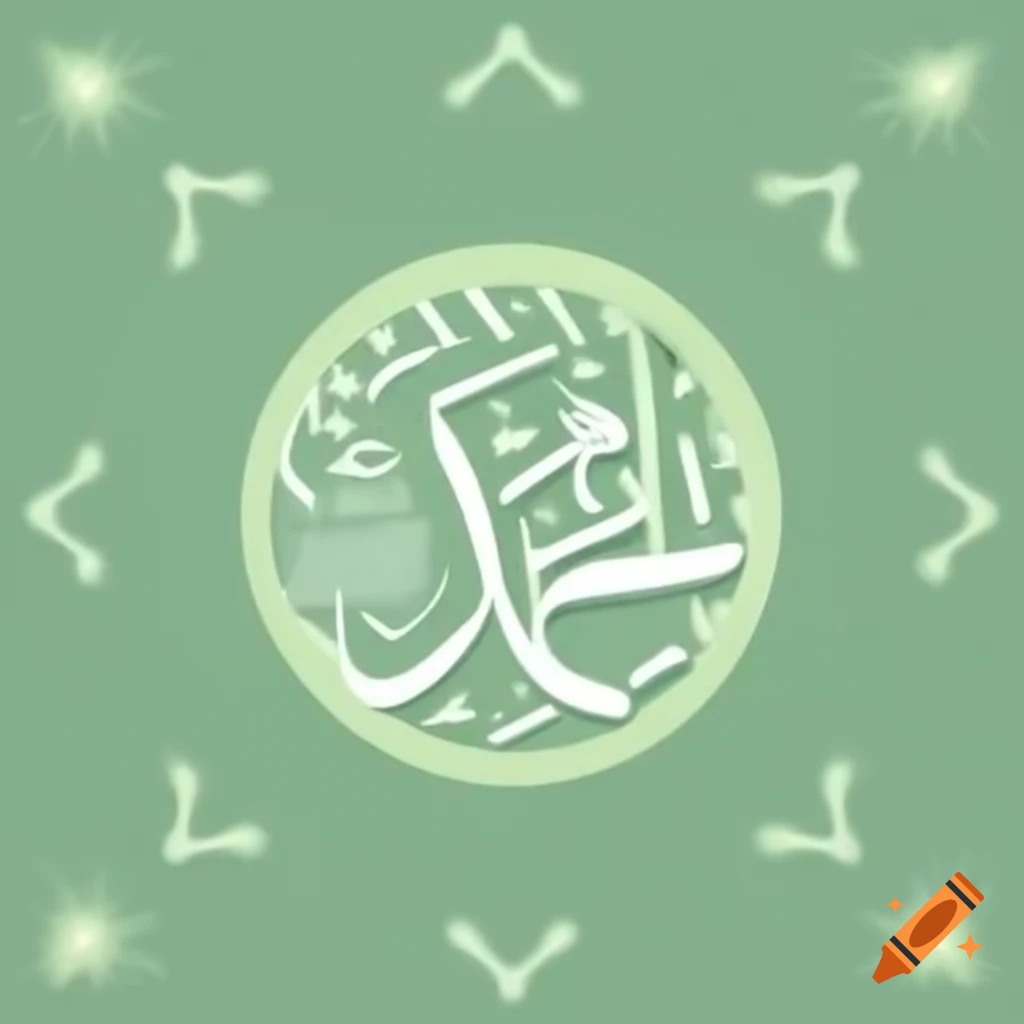 Islamic greeting in light green for Prophet Mawlad celebration