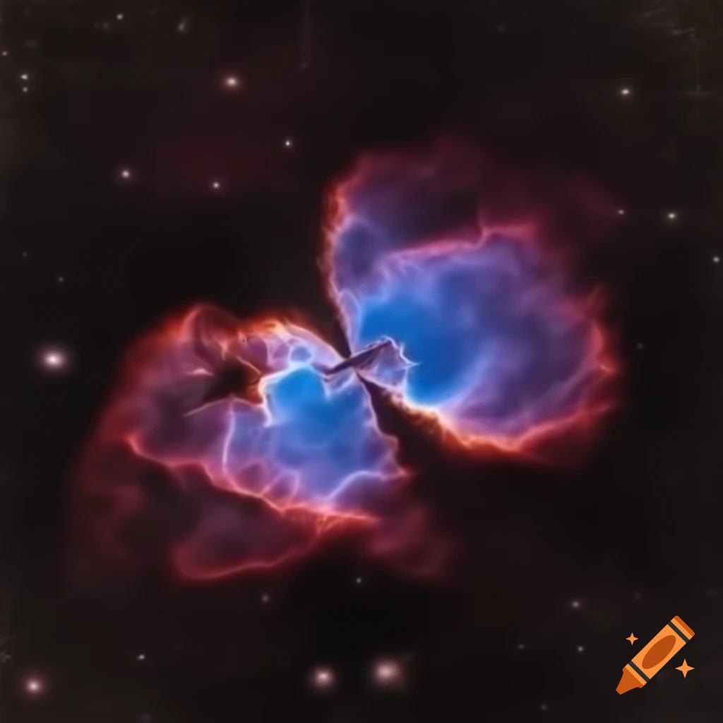 Irregularly shaped purple nebula in space