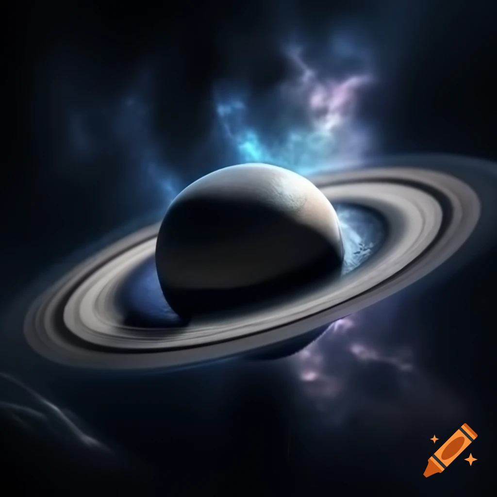Saturn with nebula backdrop