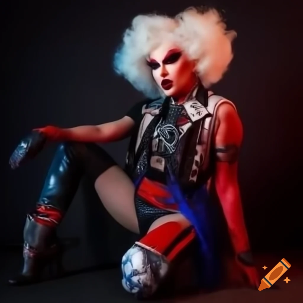 Indie Inferno's bold rock 'n' roll-inspired leather bodysuit with Americana accents