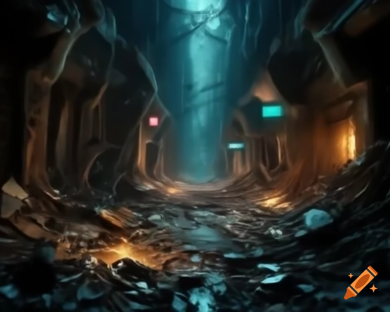 Ultra-realistic depiction of humanity rebuilding after a cataclysmic event