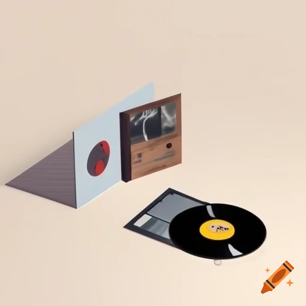 Minimal design album cover for 'Old Days' featuring vinyl and cassette tape elements