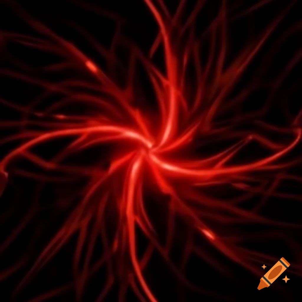 Magical realm with red and black domain expansion and parallel lines