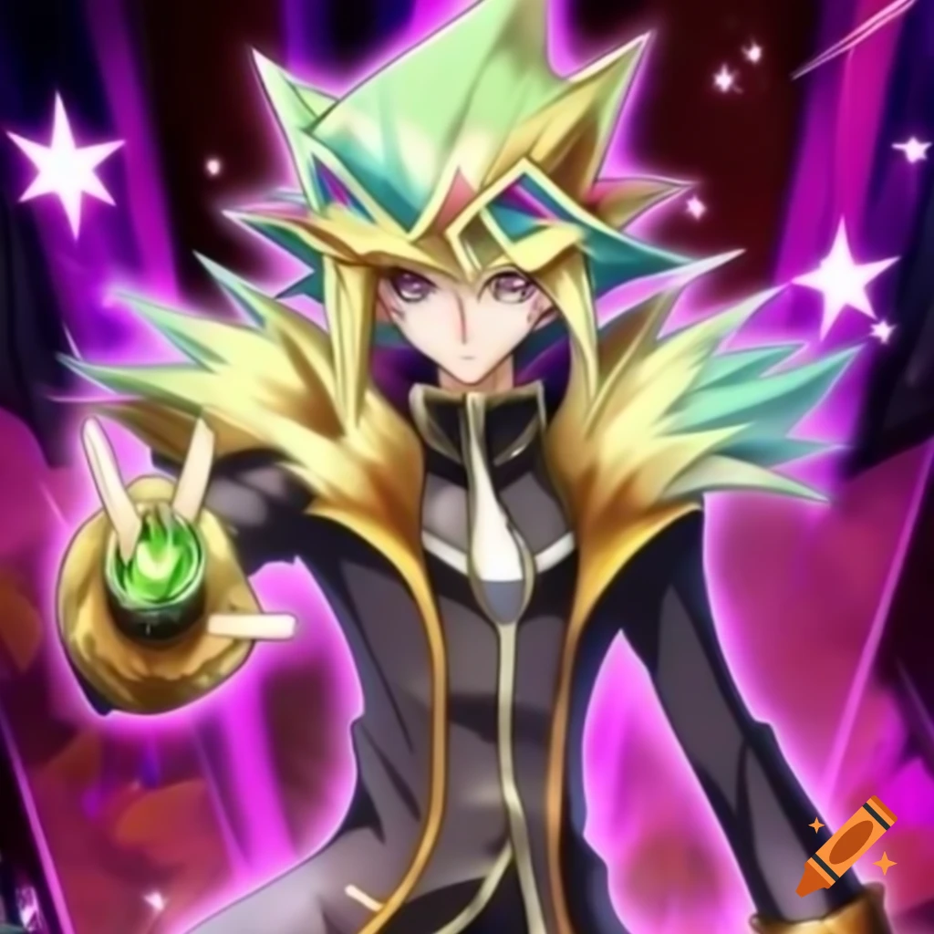 Detailed artwork of gold Star Fur Ball Kuriboh from Yu-Gi-Oh with sparkling stars