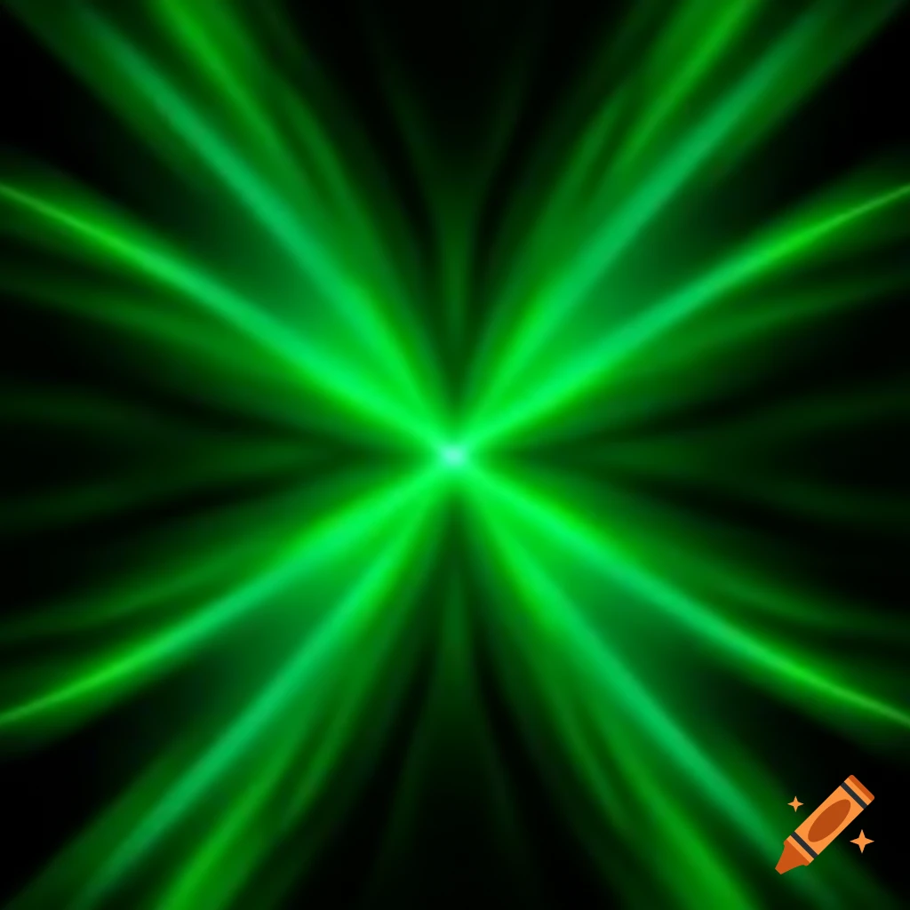 Abstract depiction of warp speed with green tones