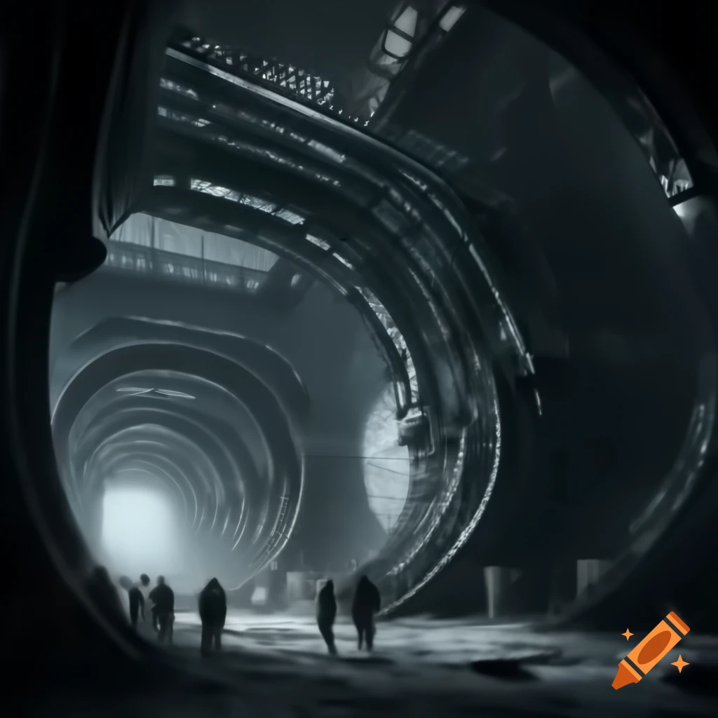 Abandoned space complex reflecting stillness and futuristic design