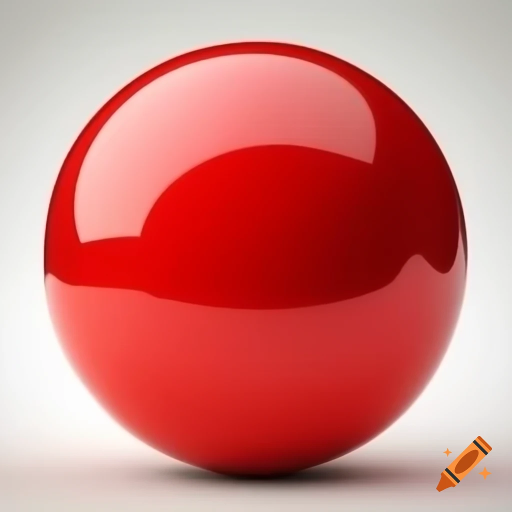 Red glossy sphere on blank background