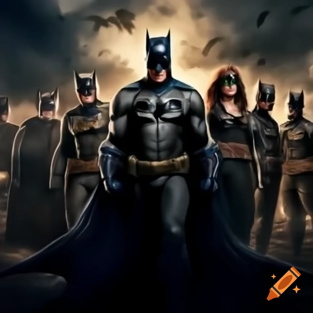 Tactical Batman and Bat family entering battlefield with Ace the dog