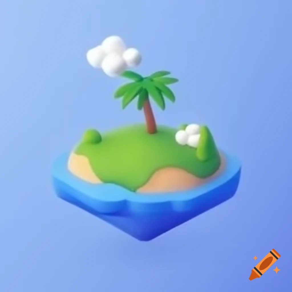 Floating island graphic design
