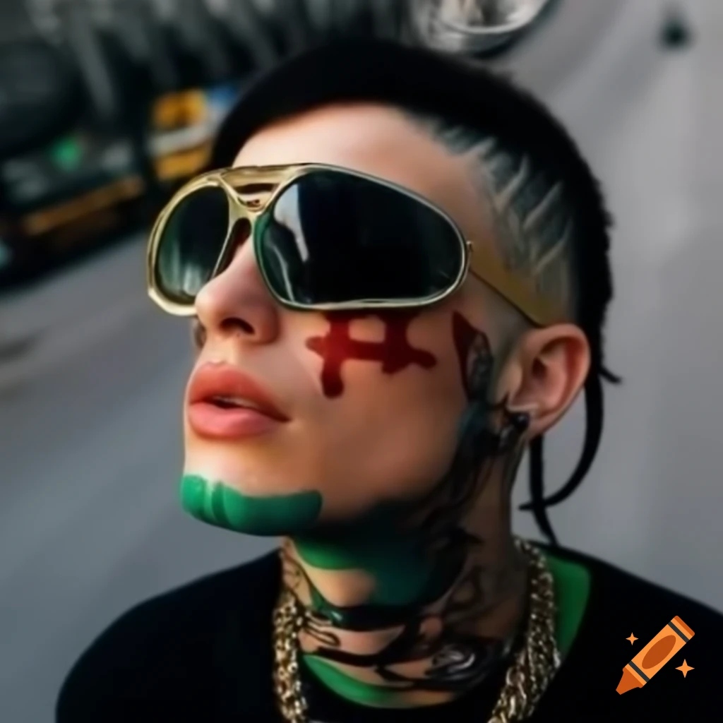 Punk-themed portrait of a Brazilian individual