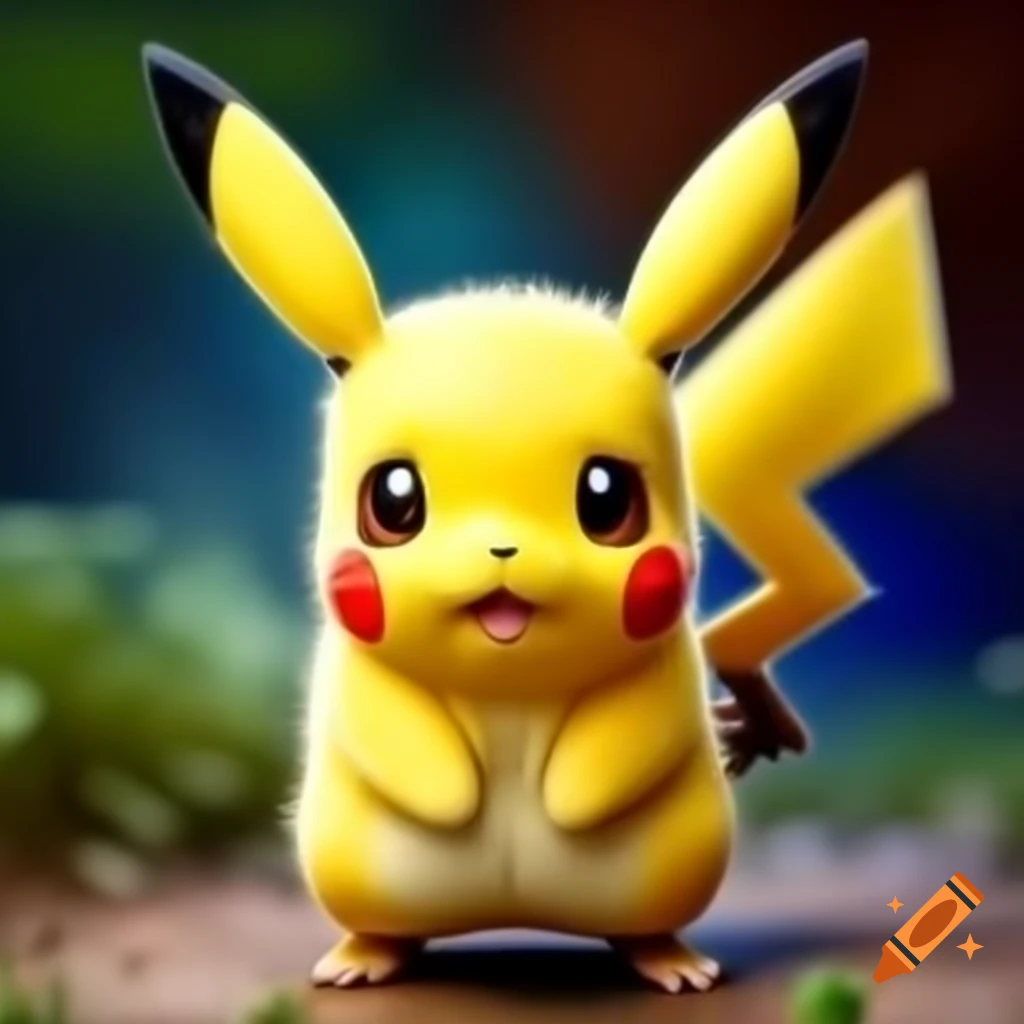 Hyperrealistic Pikachu in gerbil-like form