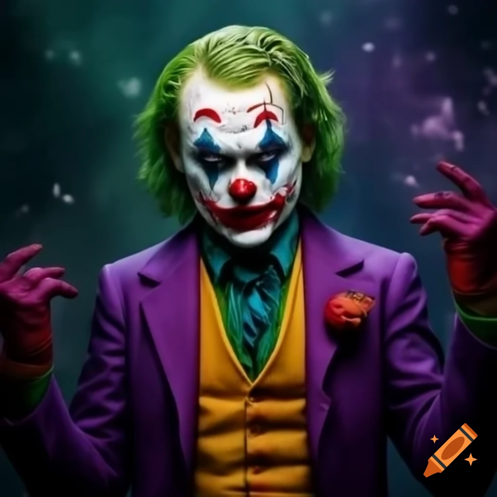 Joker character dancing with expressive movements