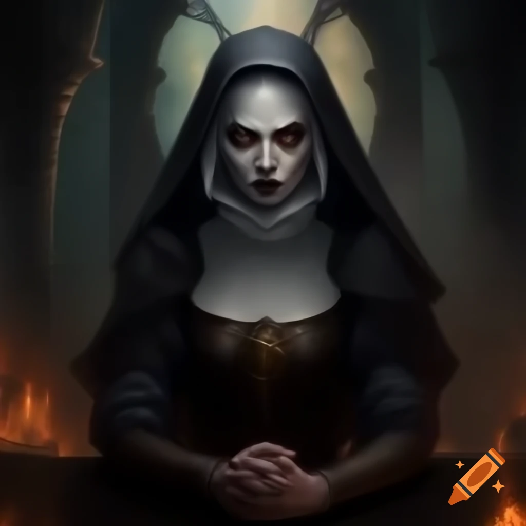 Scary Dungeons & Dragons-themed nun character