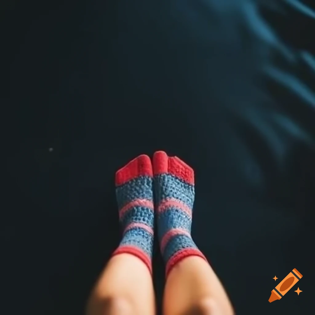 Feet in comfy socks relaxing