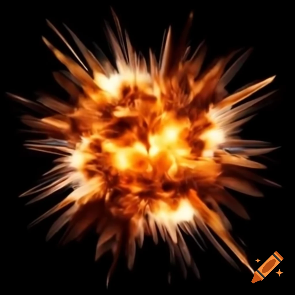 Dramatic explosion showcasing vibrant colors and powerful blast