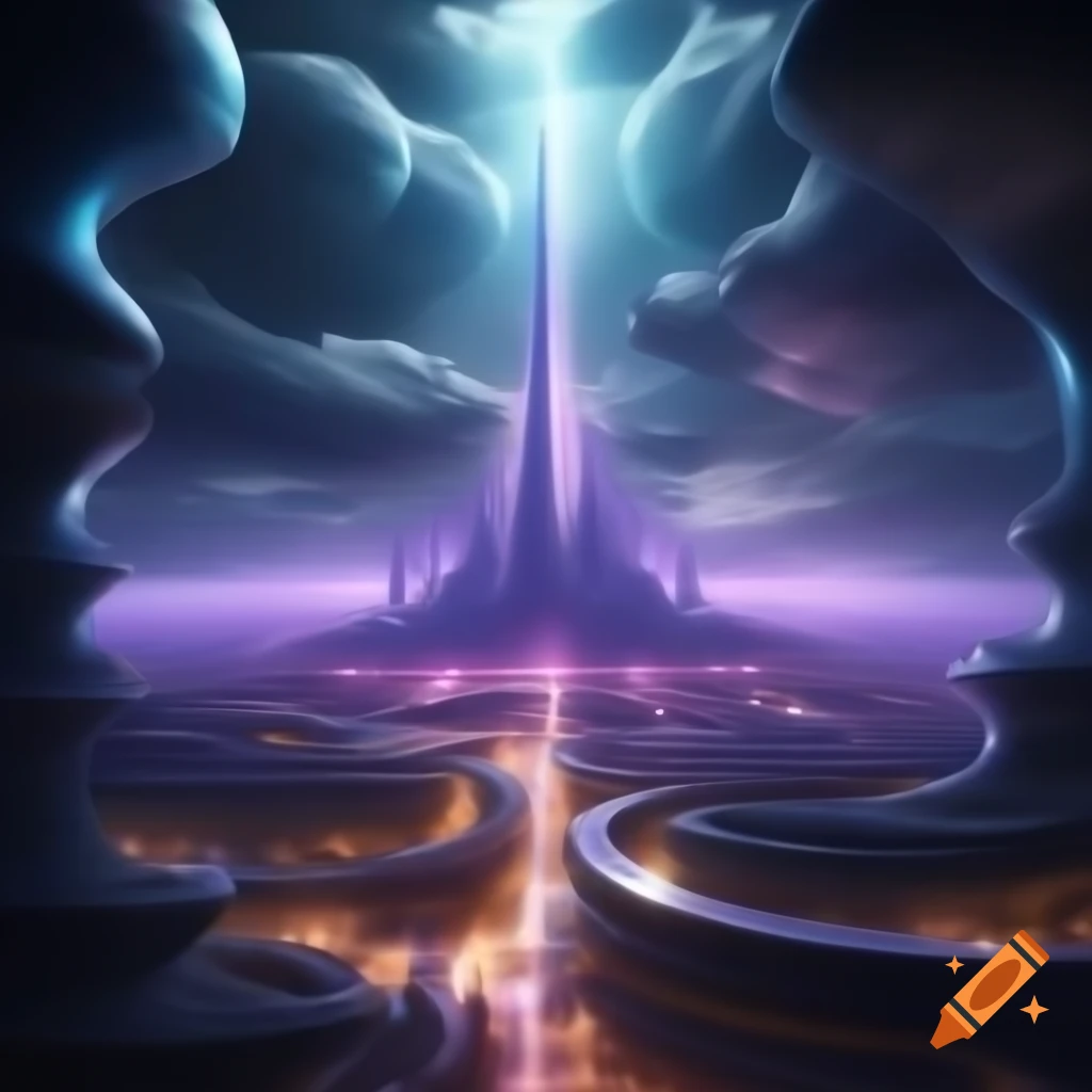Futuristic city hovering above clouds of gas giant, showcasing architectural ingenuity