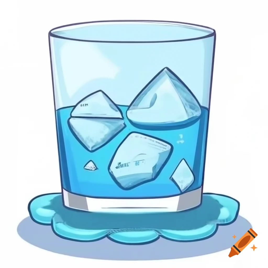 Liquid water with dissolved salt and floating ice