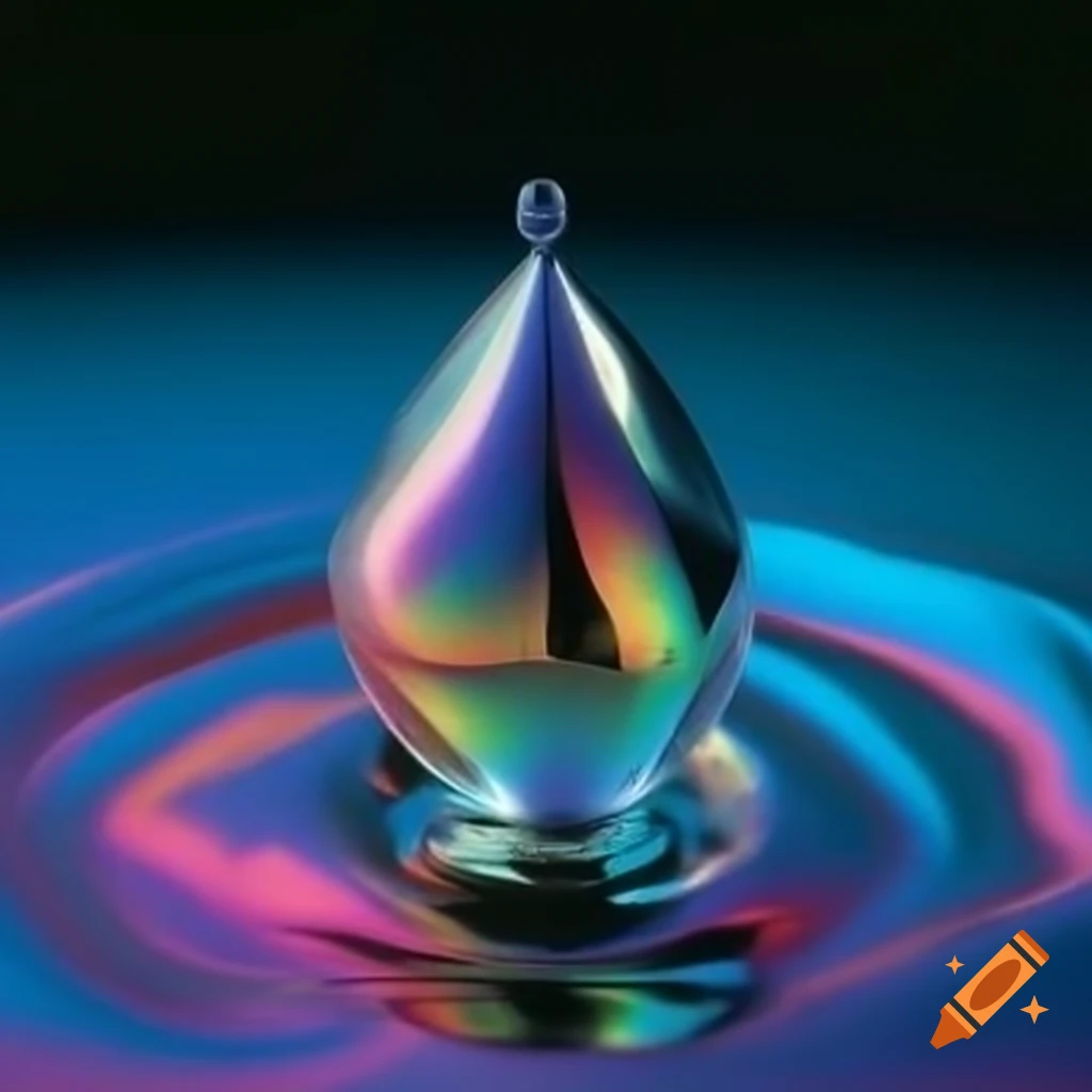 Pop surreal photography featuring iridescent glass statue from the 2000s