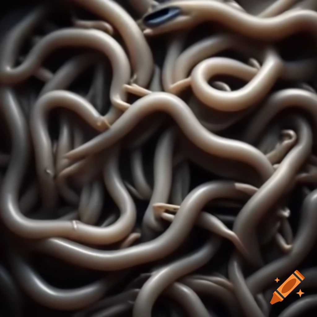 MC Escher inspired artwork featuring intricate worm designs