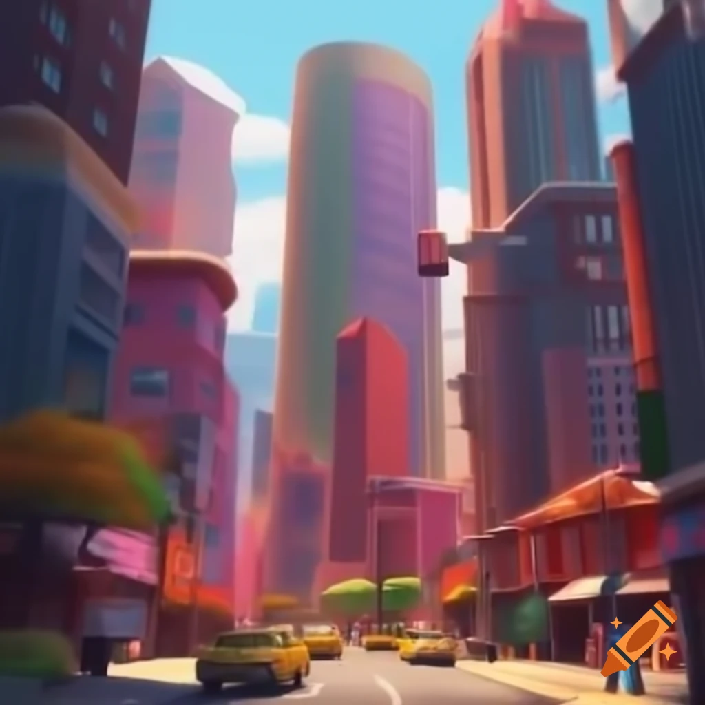 Low poly city skyline design