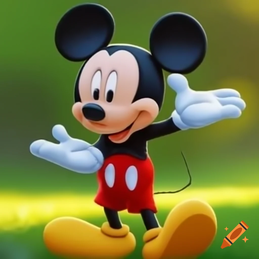 Ceramic statue combining features of mickey mouse donald duck and