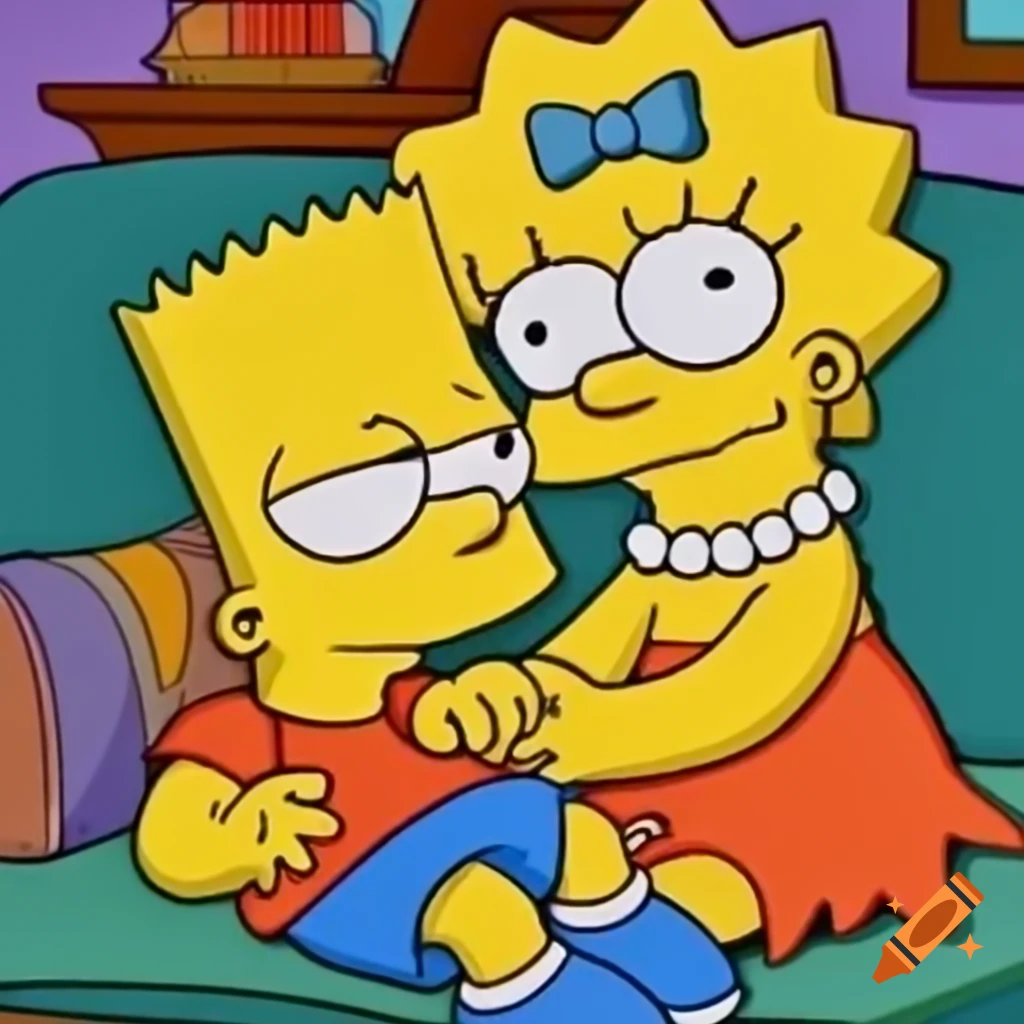Lisa Simpson mascot comforting a boy
