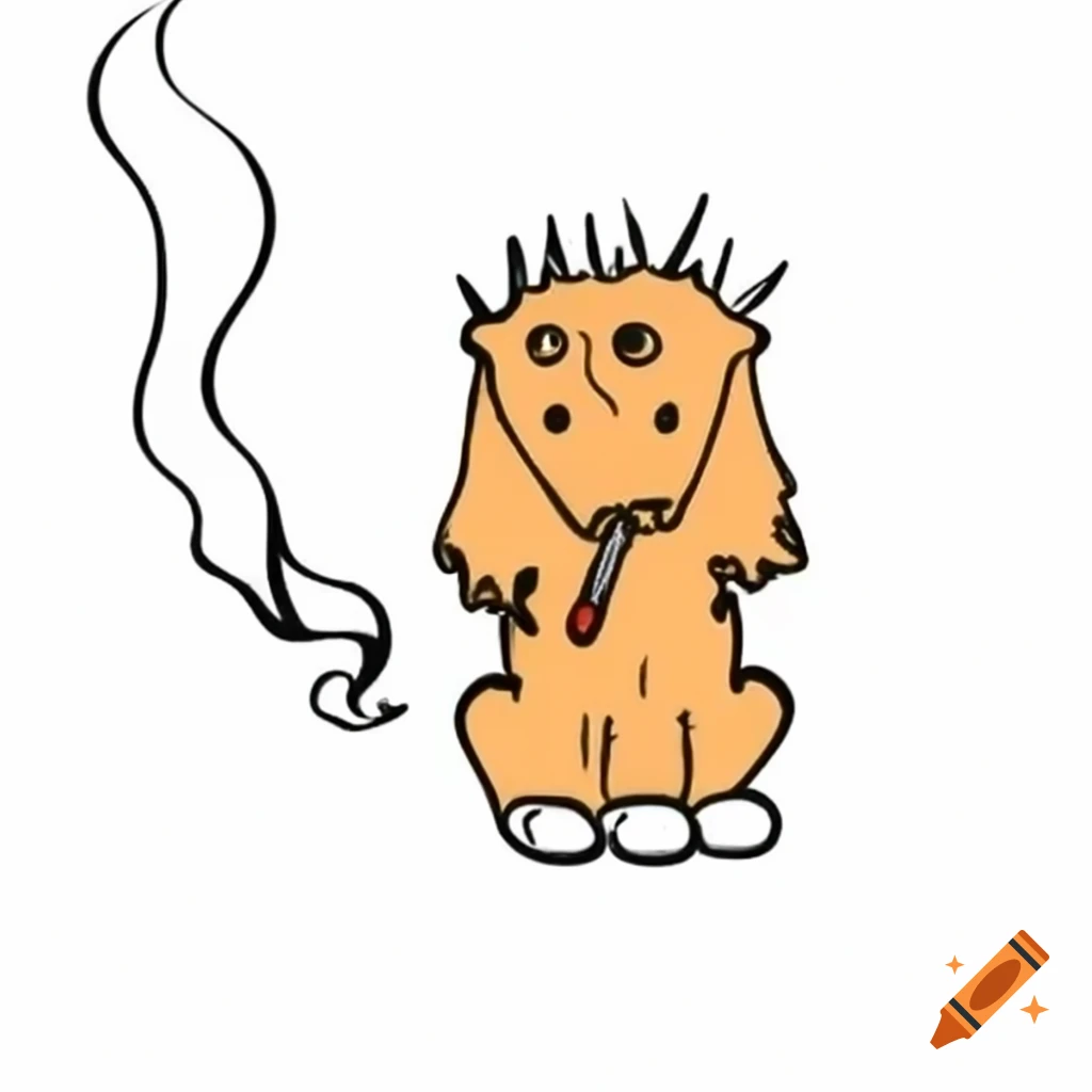 Surreal puppy with spiked collar