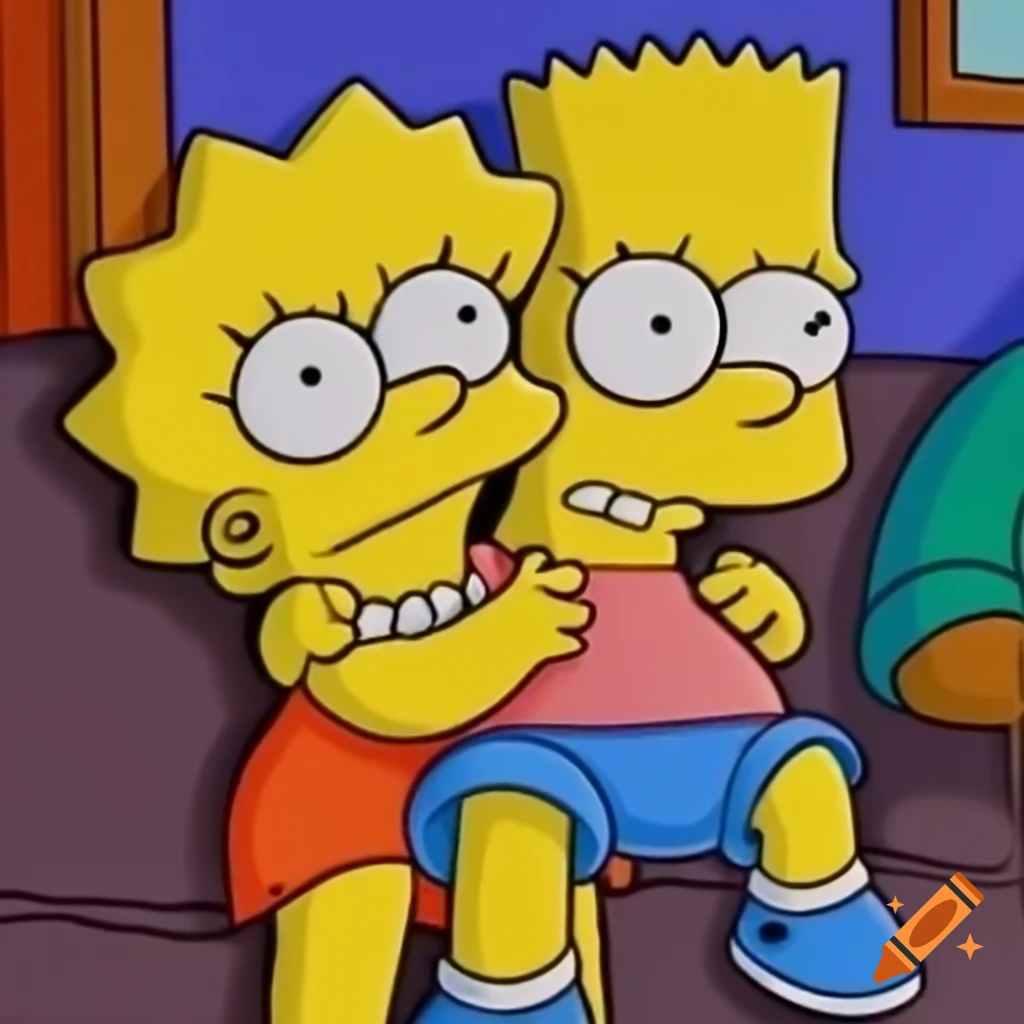 Lisa Simpson mascot comforting a boy