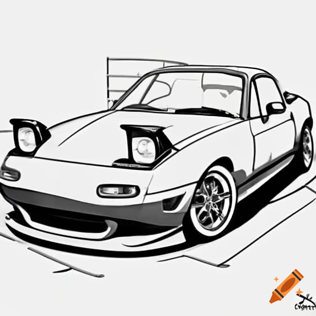 Mazda Miata NA Coloring Page On Craiyon
