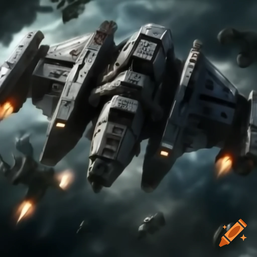 High definition futuristic attack spaceship