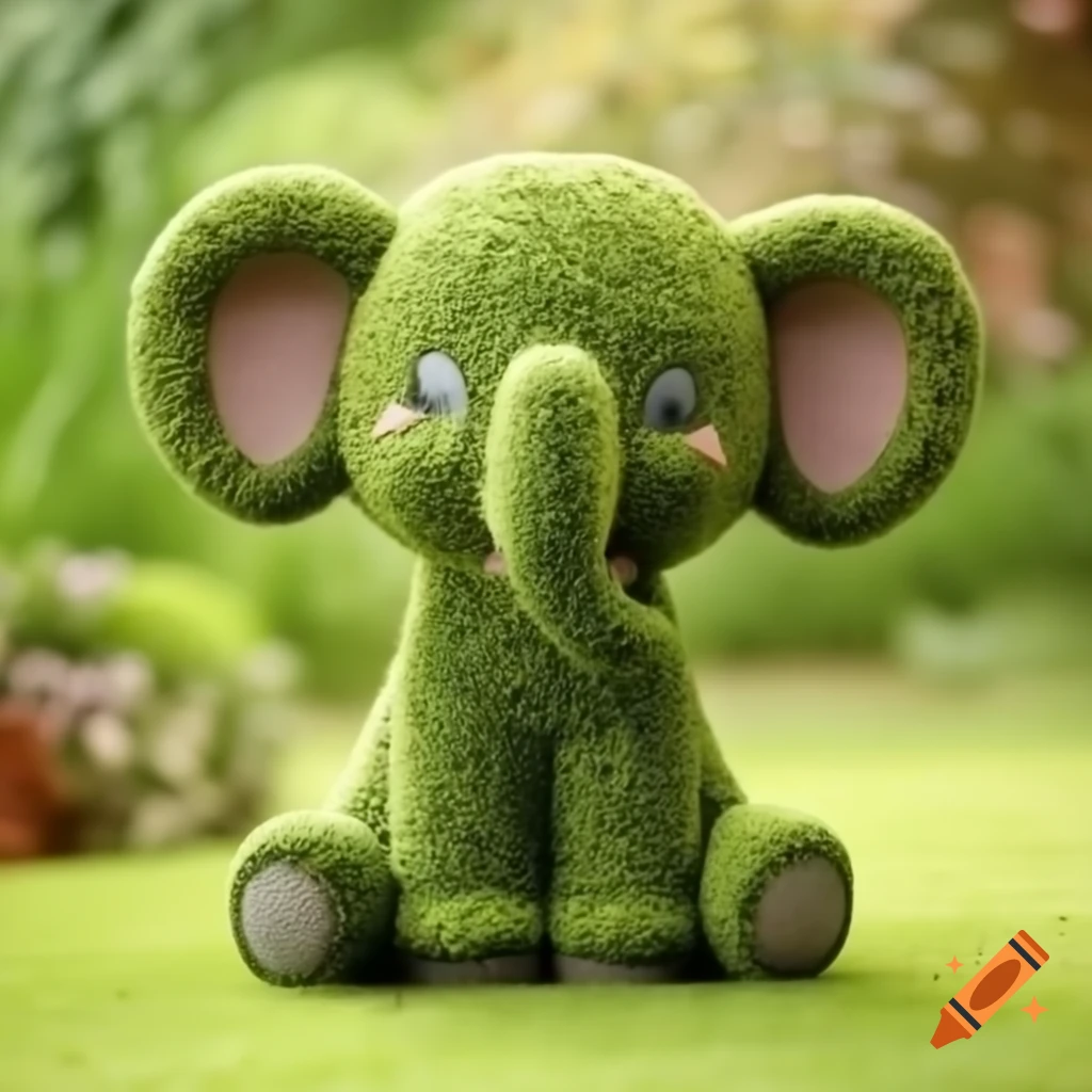 Cute topiary elephant sculpture