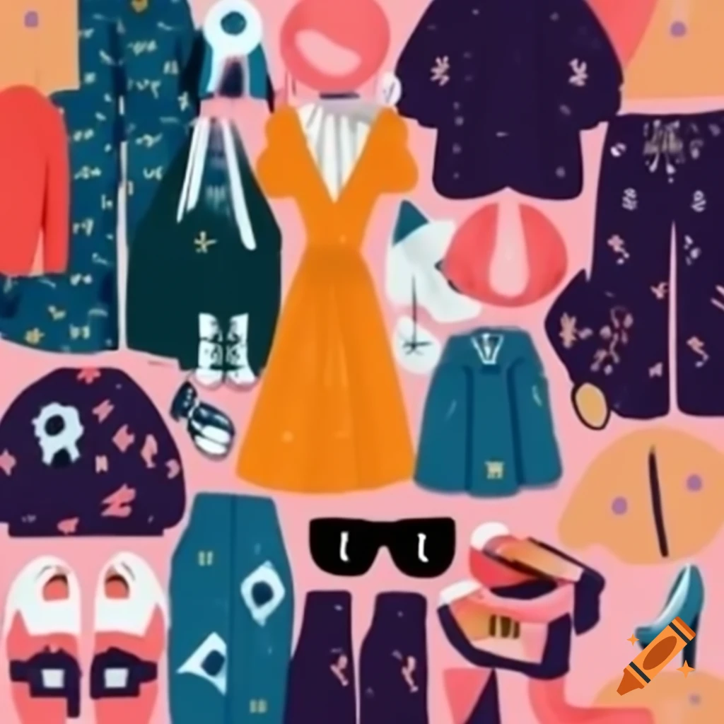 Variety of clothes and shoes for fashion enthusiasts