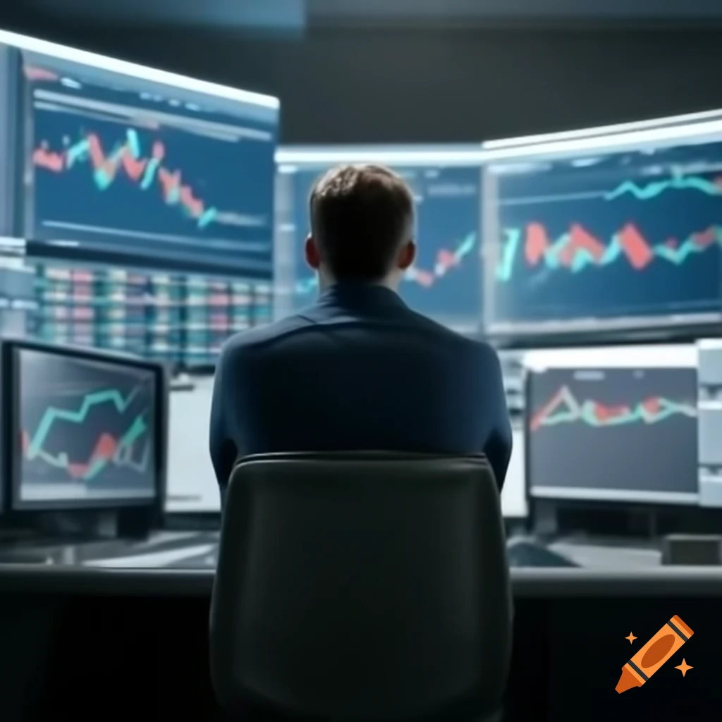 Man observing stock charts from behind