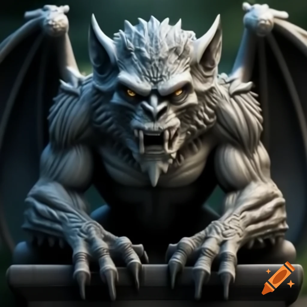 Gargoyle sculpture on architectural structure