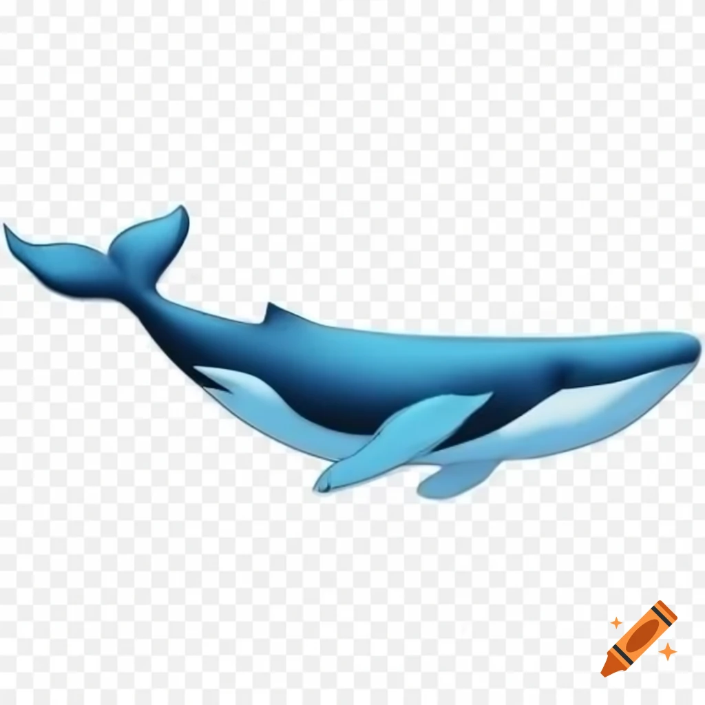 Realistic outline of a blue whale on A4 paper
