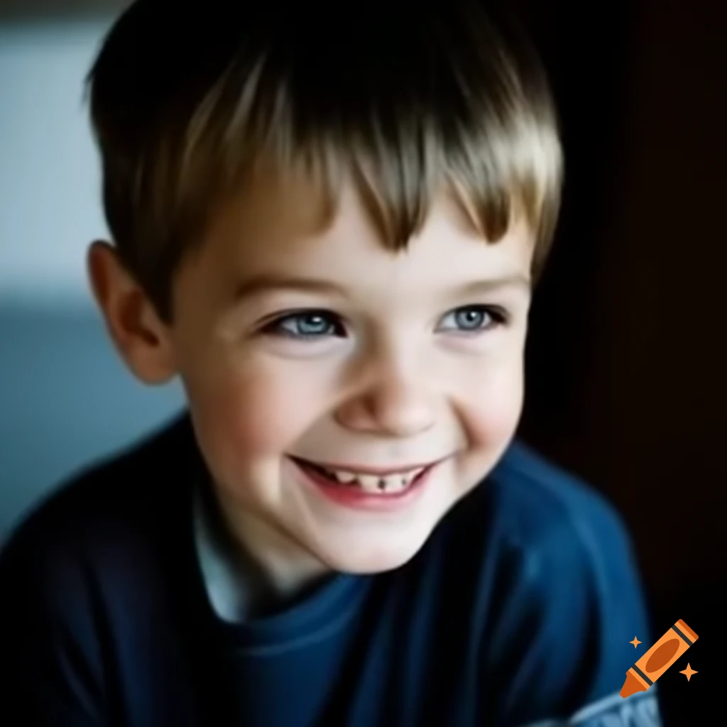 Realistic depiction of a baby face with large teeth on craiyon