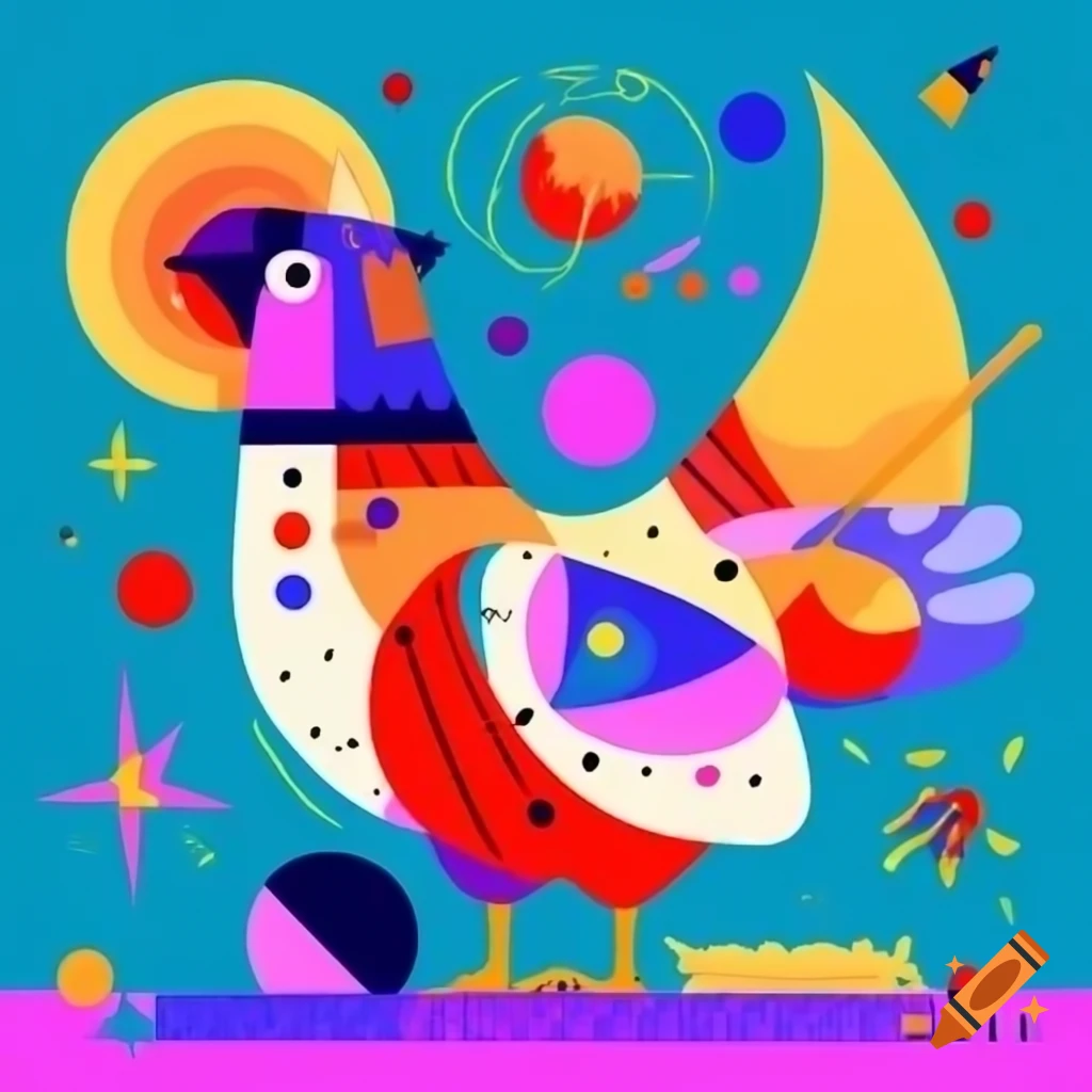 Vibrant digital art of a laughing pheasant in flat design style