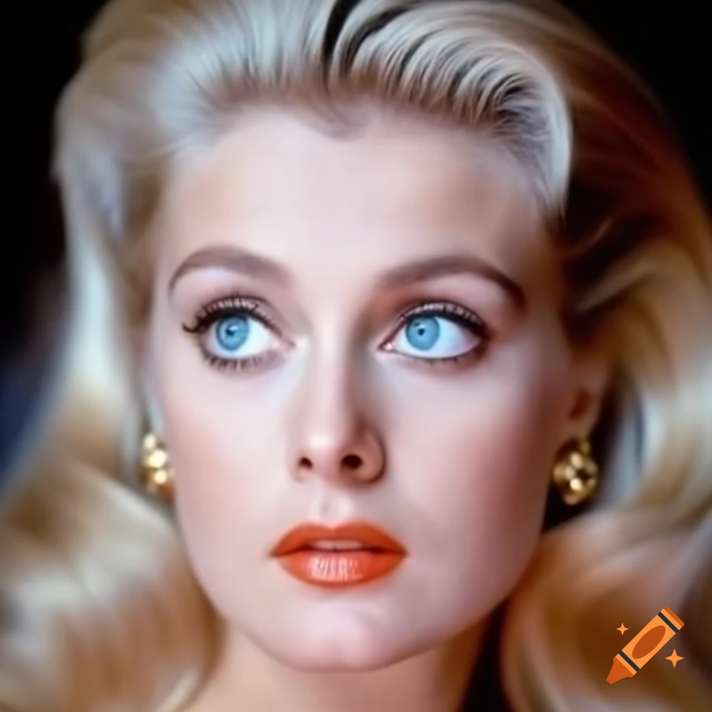 Beautiful European actress from 1963 with striking blue eyes and wavy blonde hair