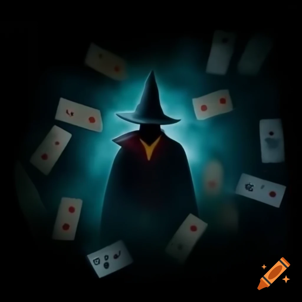 Background image of a card game featuring wizards in a magical setting
