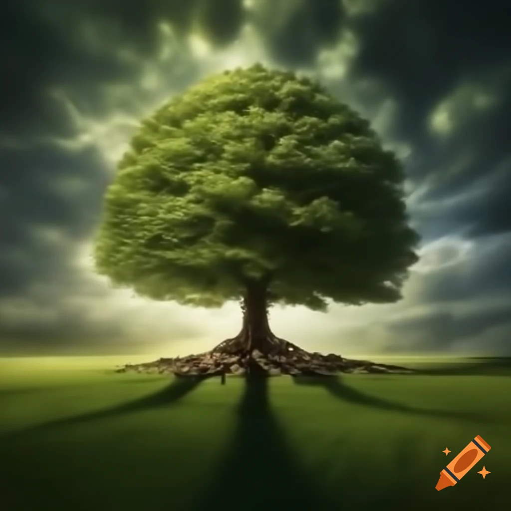 Tree sprouting with new leaves