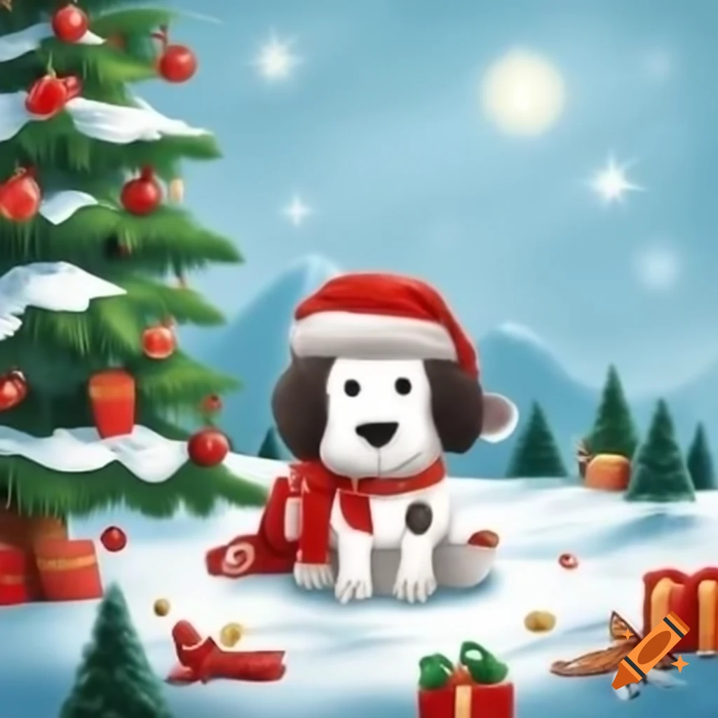Bernese mountain dog puppy on children's book cover for 'Jingles the Jolly Christmas Puppy'